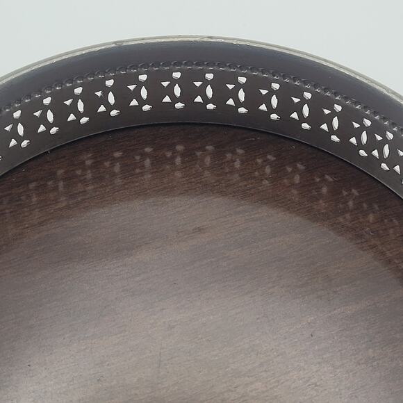 Revere Pewter Champagne Coaster Catchall Tray Vanity MCM Formica Silver Brown - Picture 6 of 9